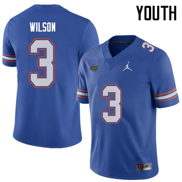 NCAA Florida Gators Marco Wilson Youth #3 Jordan Brand Royal Stitched Authentic College Football Jersey HIK0764QU